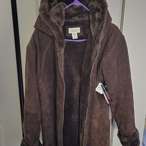 Womens fur lined winter coat